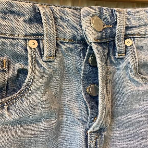 Blank NYC The Barrow Cut Off Denim Jean Shorts Distressed Button Fly Size 25 - Picture 4 of 6